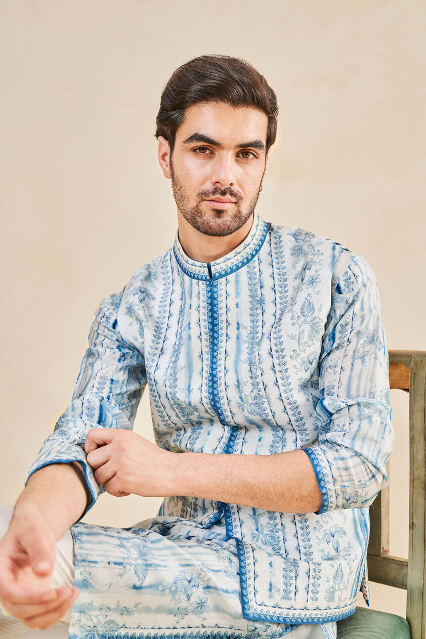 Abhinit Nehru Jacket - Blue, Blue, image 7