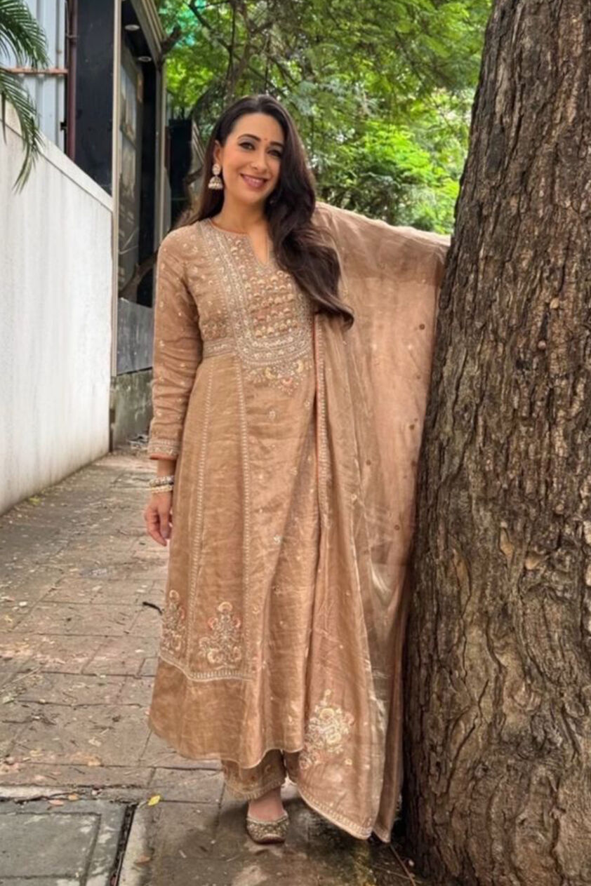 Yashna Embroidered Suit Set - Bronze, , image 1