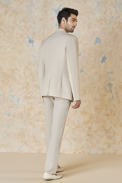 Arman Linen Bandhgala - Natural