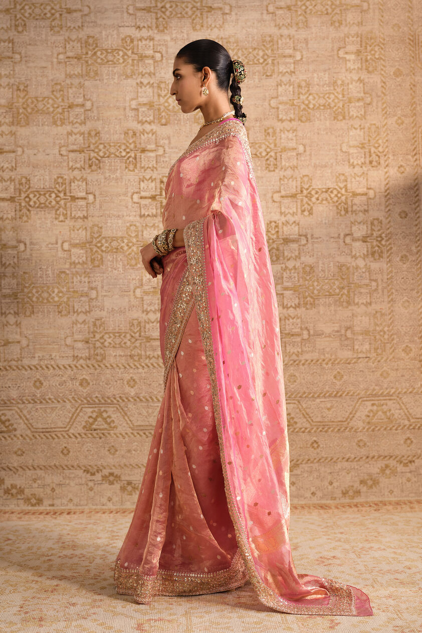 Anvaya Handwoven Benarasi Silk Saree - Blush, Blush, image 2