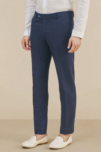 Navy Linen Trousers, Navy, image 2