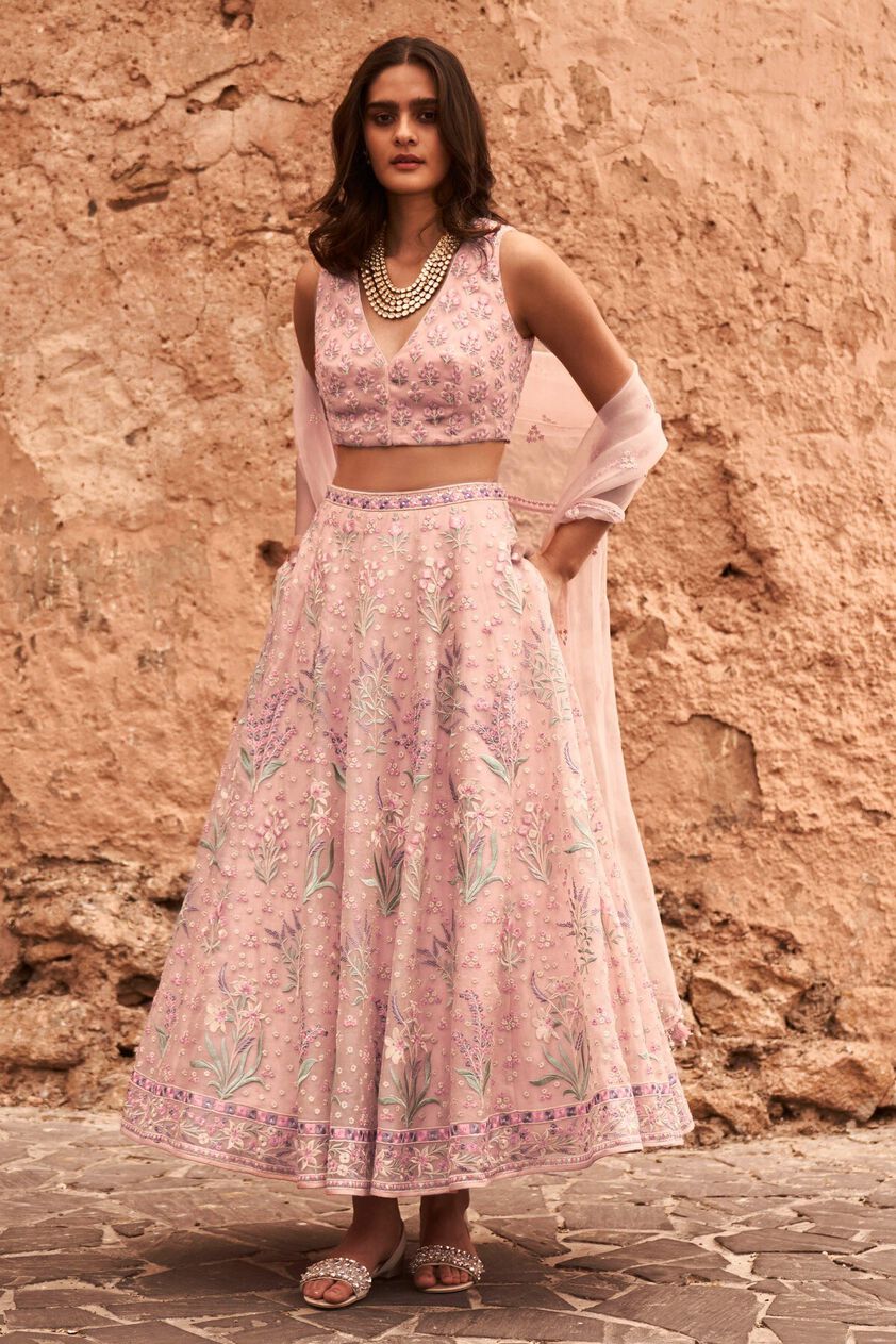 1 - Yaruhi Crop Top and Skirt Set - Pink, image 1