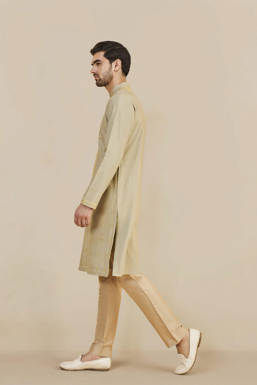 Gold Silk Trousers, Gold, image 2