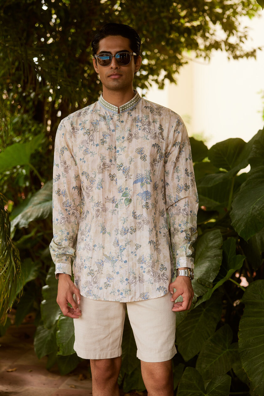 Arnesh Silk Shirt - Cream, Cream, image 1