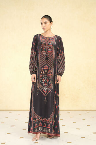 Aksum Prnted Kaftan - Black, Black, image 5