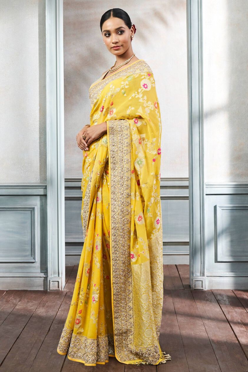 Panavi Saree Set- Yellow, Yellow, image 2
