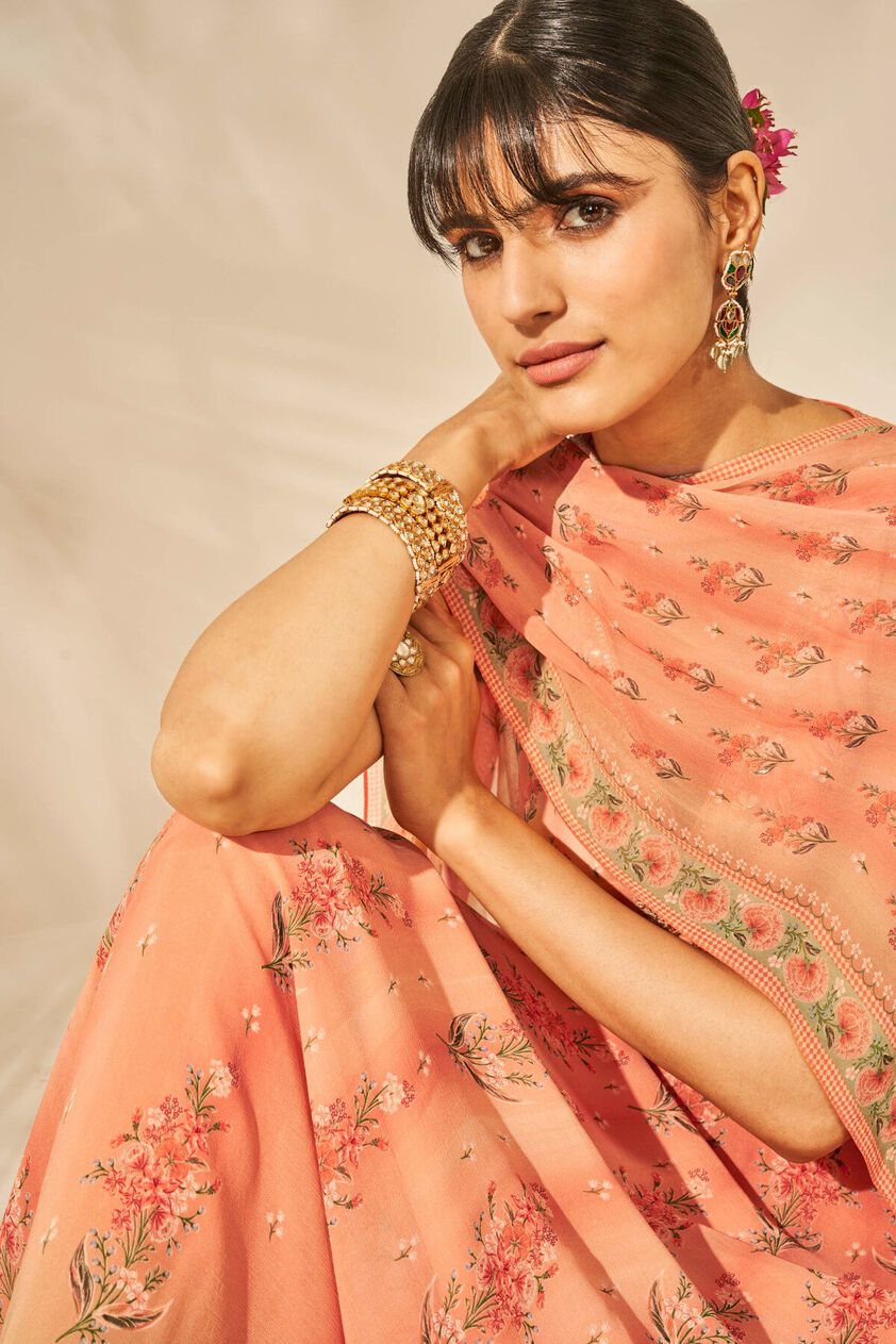 6 - Naima Choli Skirt Set – Peach, image 6