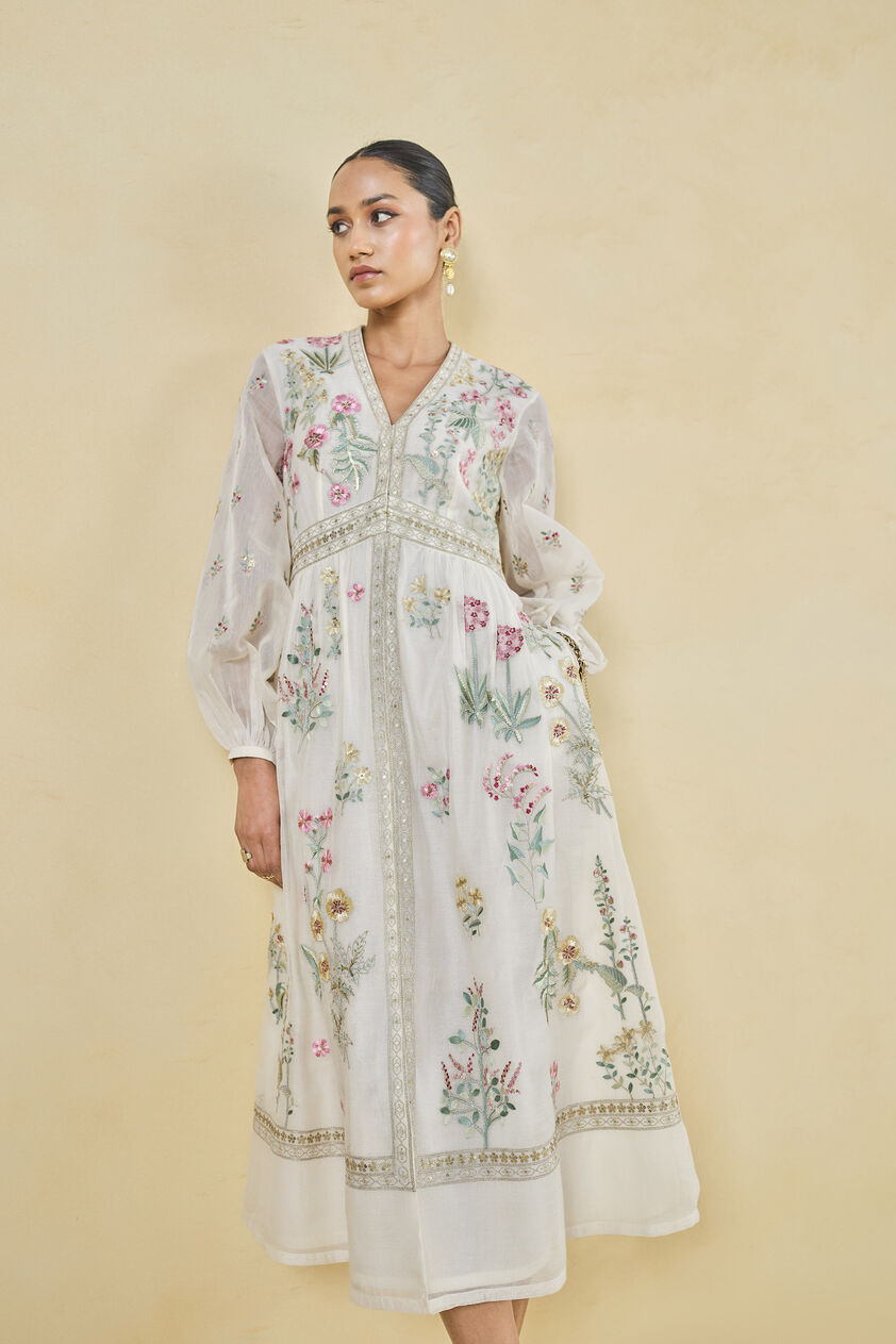 Rhapsody Embroidered Mul Dress - Natural, Natural, image 4