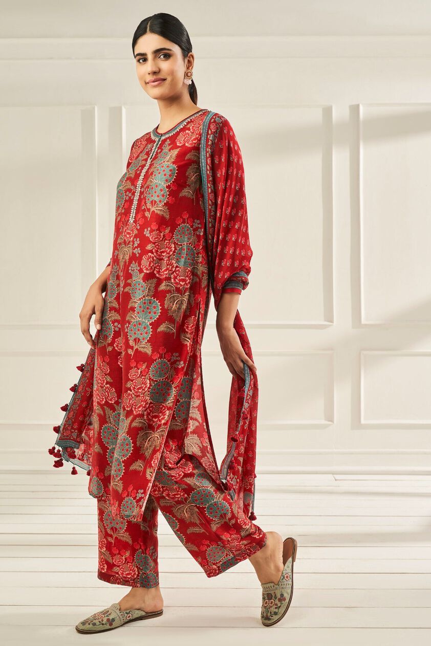 2 - Jasia Kurta Set – Red, image 2
