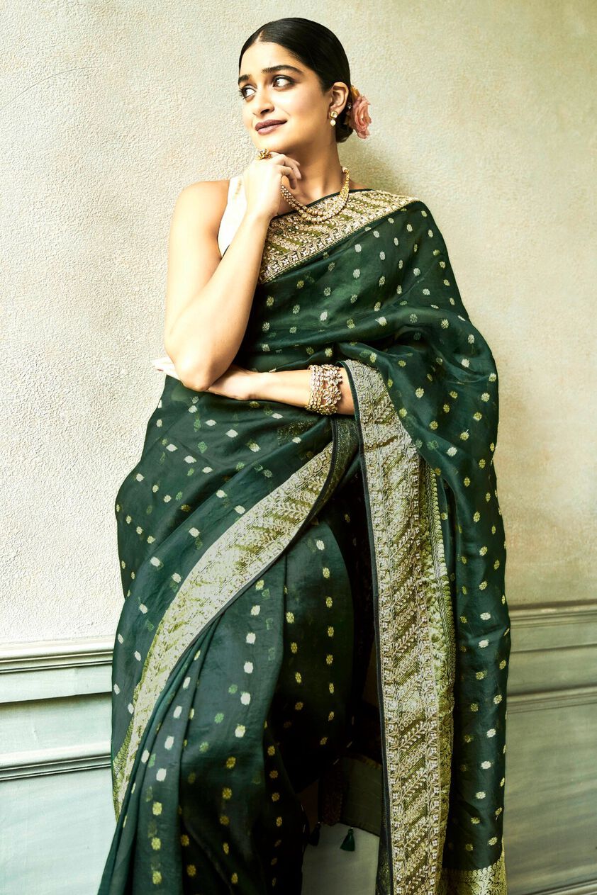 6 - Rasya Saree Set – Green, image 6