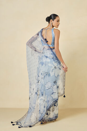 Mizani Printed Saree - Blue, Blue, image 3