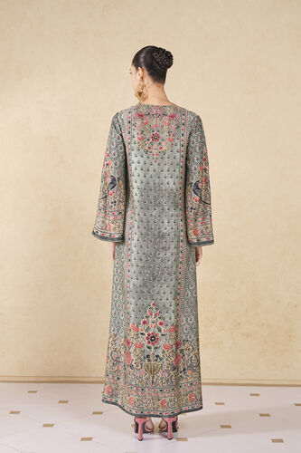 Sahra Printed Silk Kaftan - Sage, Sage, image 2