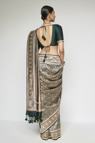 Mriganshi Benarasi Silk Embroidered Saree - Green, Green, image 3