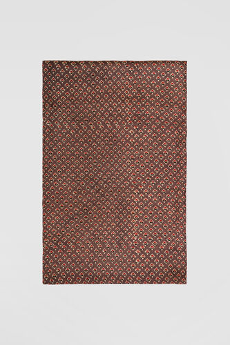 Baadiyah Ajrakh Hand-block Printed Saree - Brown, Brown, image 7