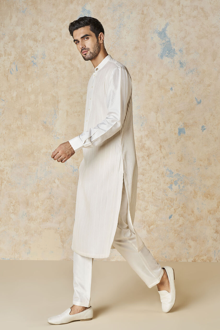 Sifar Silk Kurta - Ivory, Ivory, image 2