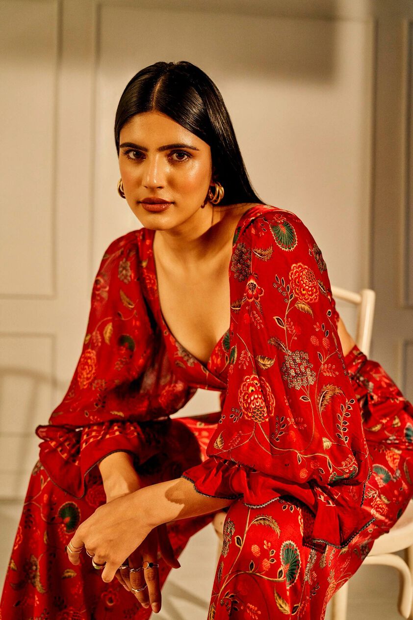 7 - Showstopper - Red Crop Top and Trousers Set, image 7