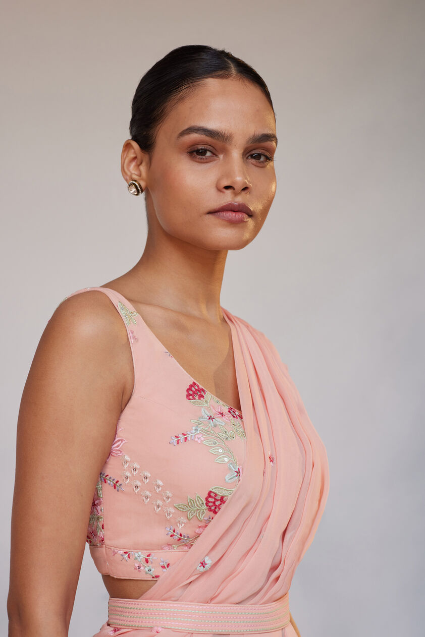 Asterope Saree - Pink, Pink, image 5