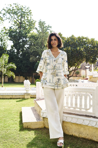 Orchard SEWA Hand-embroidered Coord - White