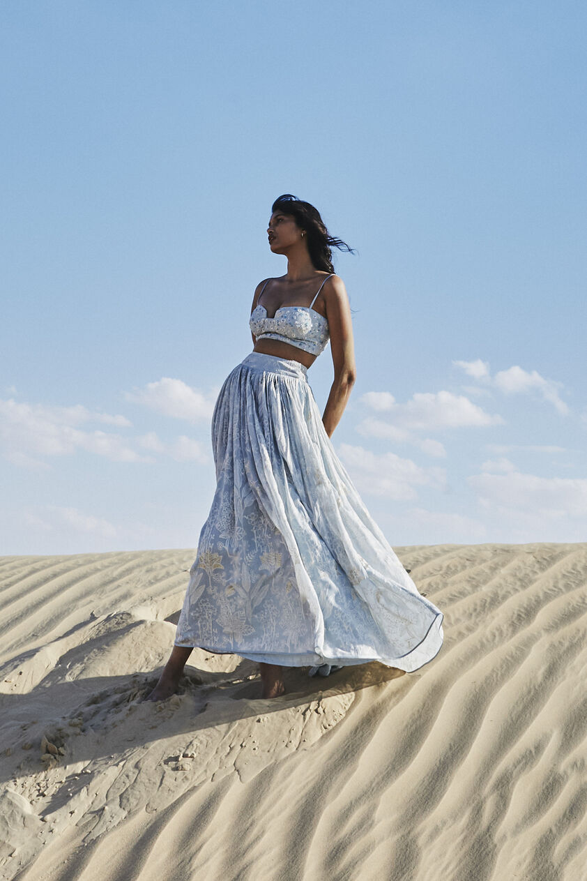 Ahlam Skirt Set - Powder Blue, Powder Blue, image 2
