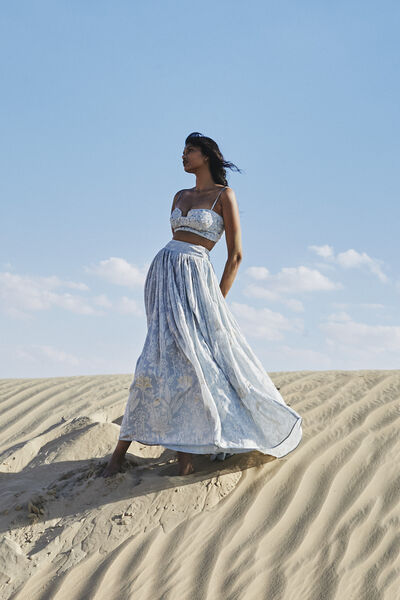 Ahlam Skirt Set - Powder Blue