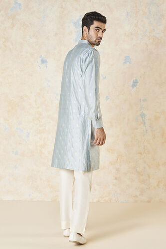 Faizan Silk Kurta - Powder Blue, Powder Blue, image 3