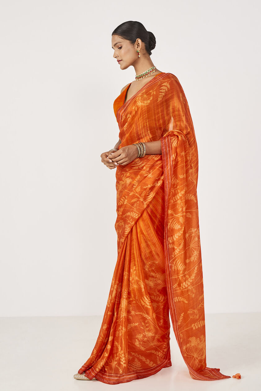 Meora Saree - Orange, , image 4