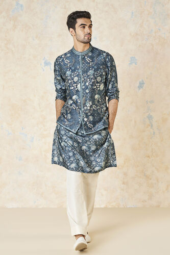 Bhramar Nehru Jacket - Blue, Blue, image 1