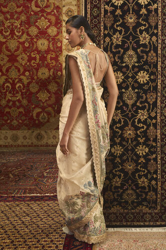 Mekhala SEWA Hand-embroidered Saree - Gold, Gold, image 2