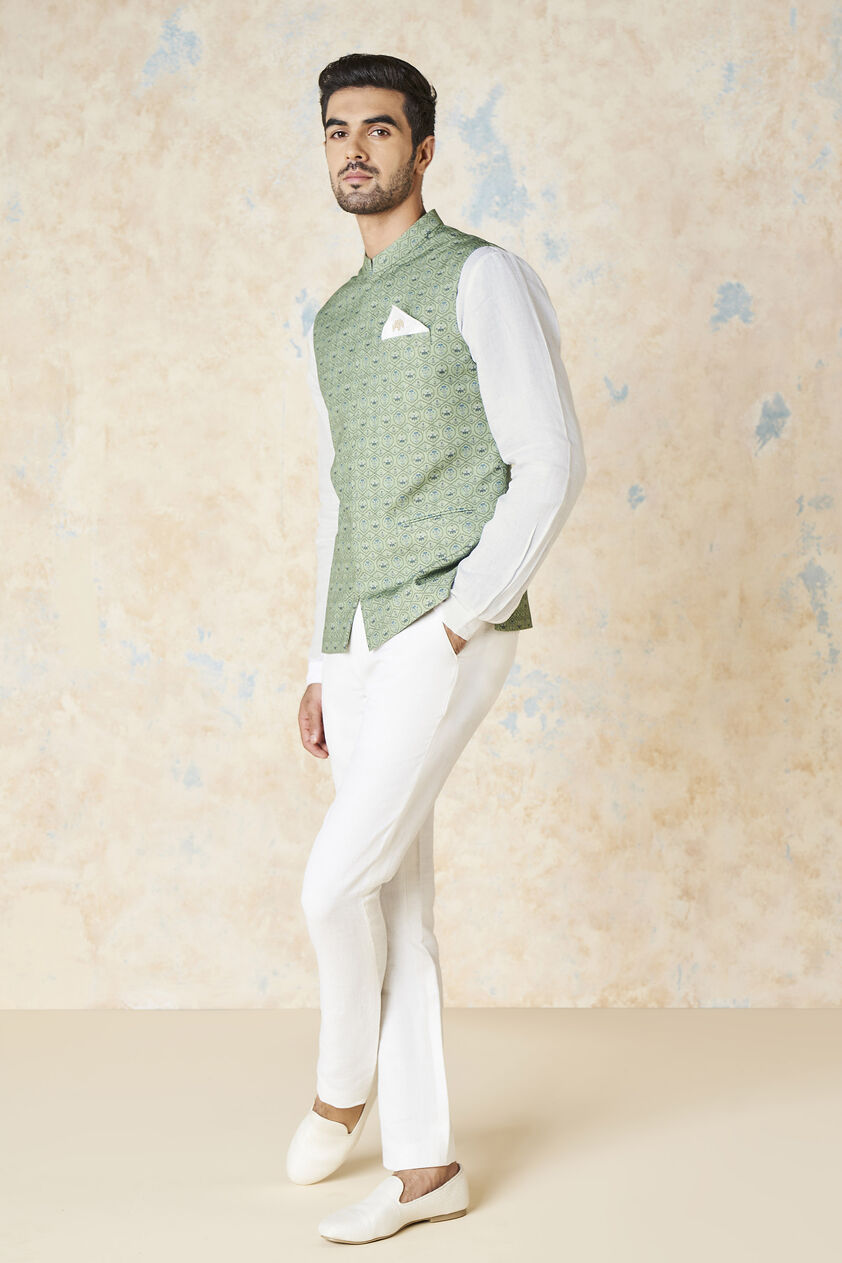 Nimay Nehru Jacket - Green, Green, image 2