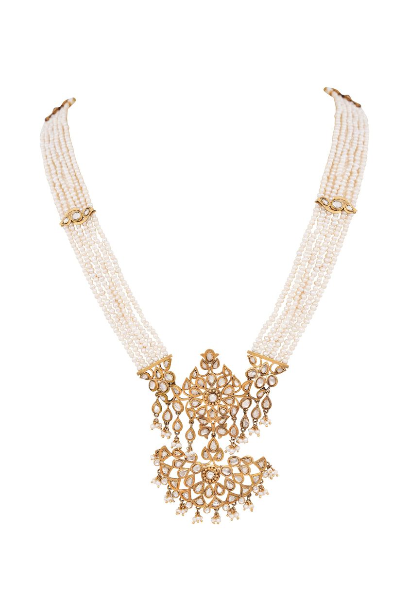 Crystal & Pearl String Necklace, , image 1