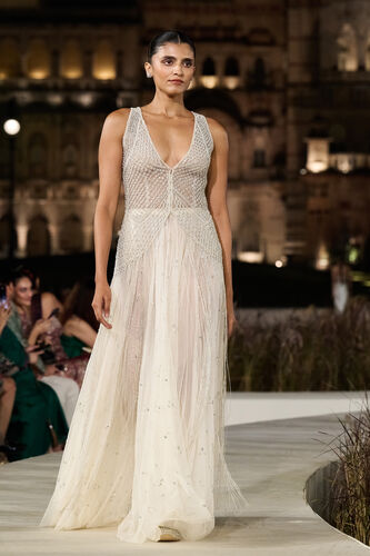 Dreamora Macrame Skirt Set - Silver, Silver, image 1