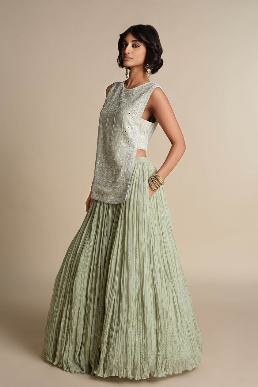 Raisa Embroidered Skirt Set - Sage, Sage Green, image 2