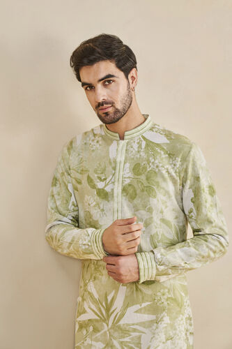 From The Tropics Kurta - Lime, Lime, image 4