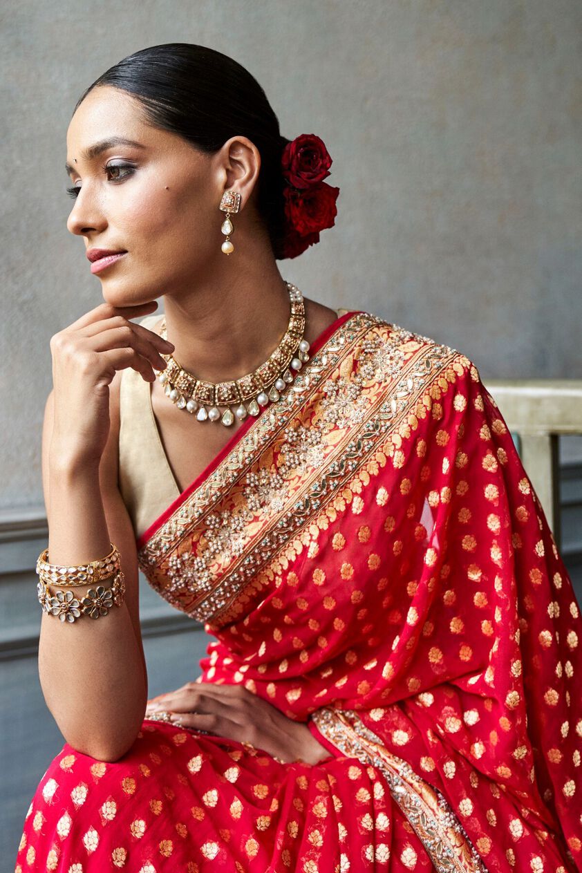 8 - Rahini Saree Set – Red, image 8