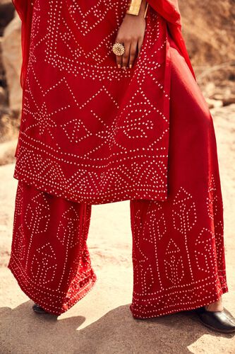 2 - Kimaya Bandhani Kurta Set – Red, image 2