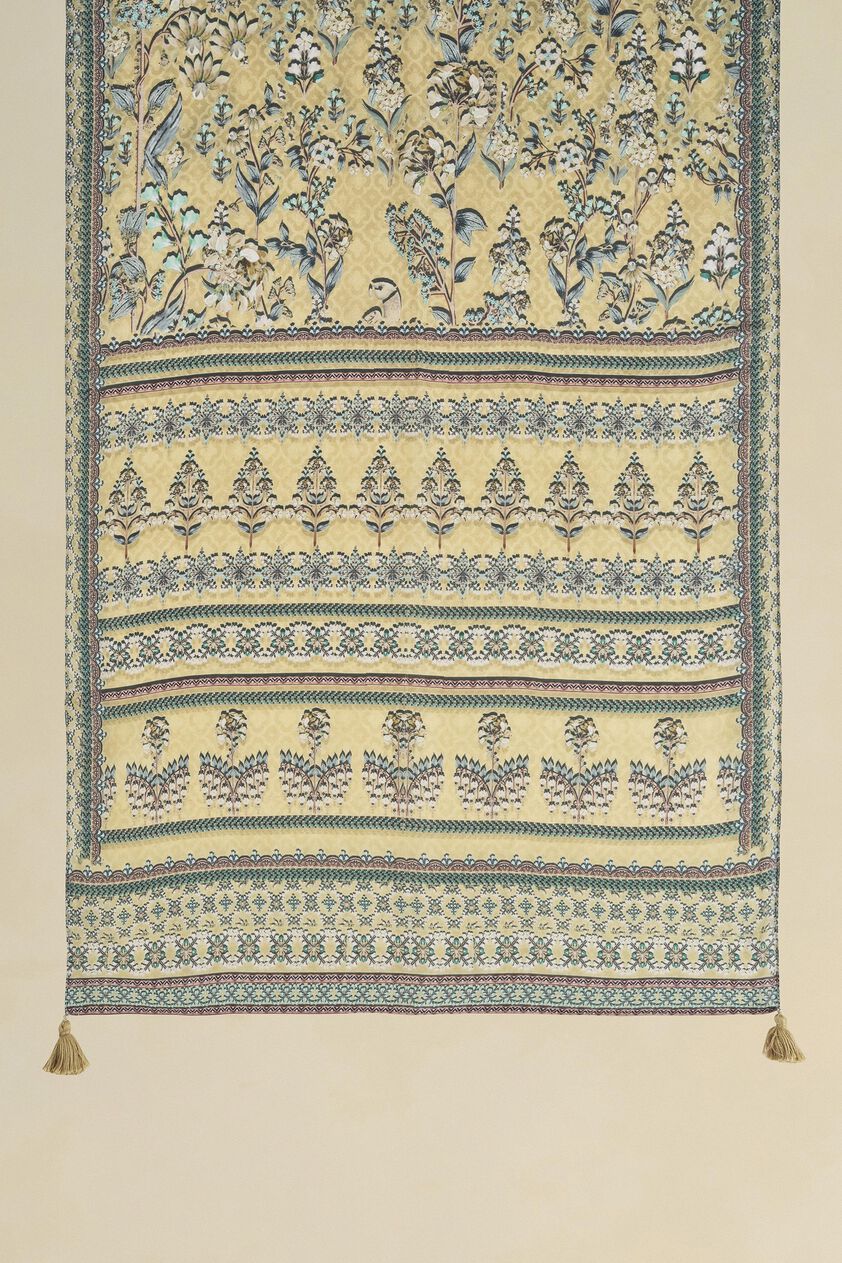 Corvus Silk Stole - Yellow, Yellow, image 2