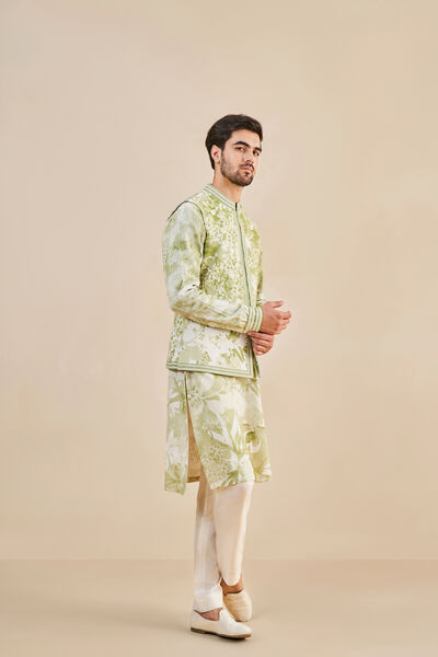 From The Tropics Nehru Jacket - Lime