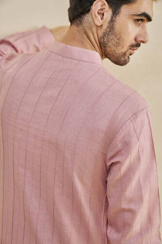 Sarish Linen Kurta - Rose Pink, Rose Pink, image 5