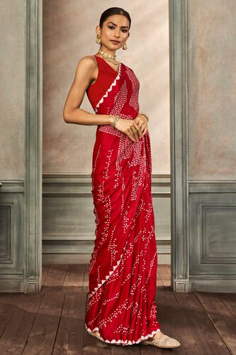 3 - Deetya Bandhani Saree &ndash; Red, image 3
