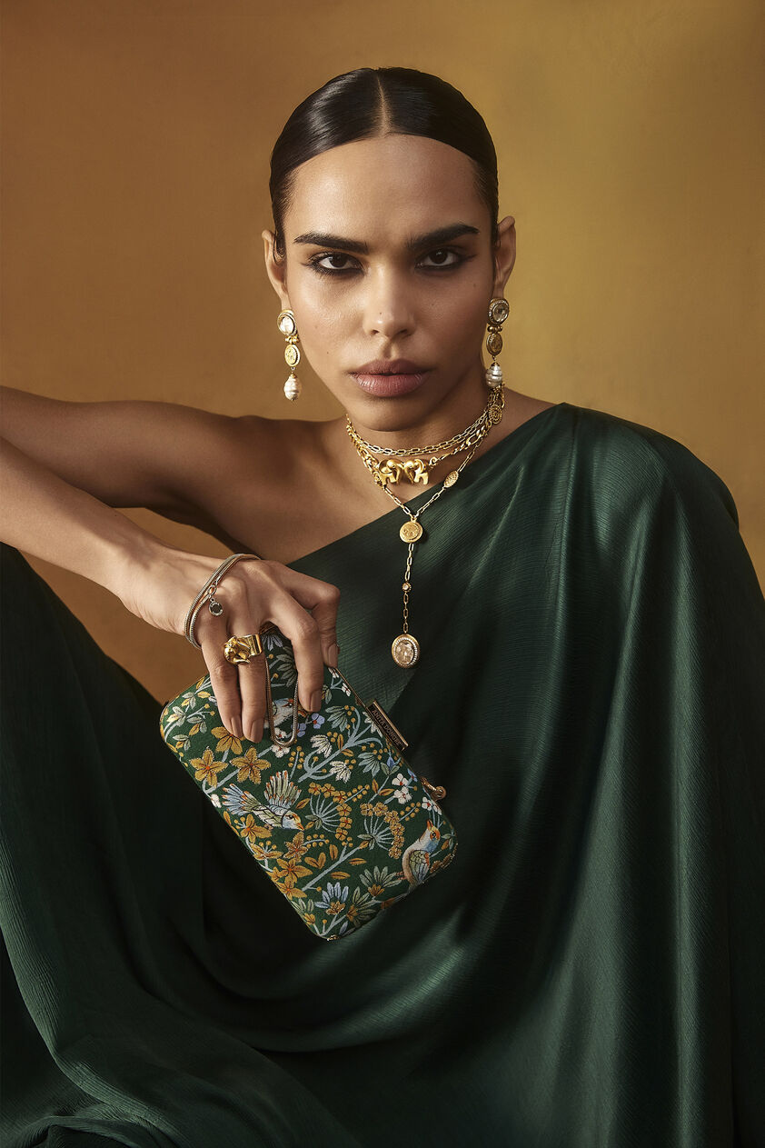 Pichhwai Clutch - Starling Green, Green, image 2