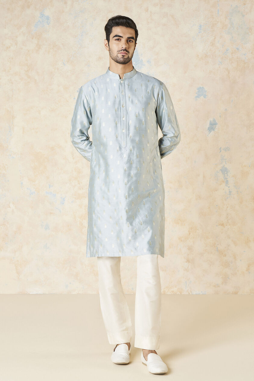 Faizan Silk Kurta - Powder Blue, Powder Blue, image 1
