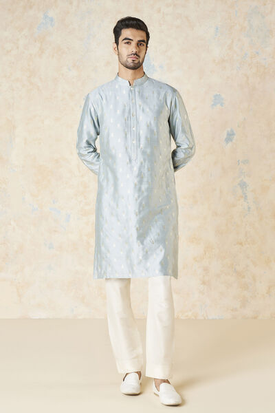 Faizan Silk Kurta - Powder Blue