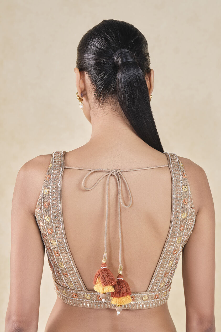 Zohura Embroidered Choli - Bronze, Bronze, image 2