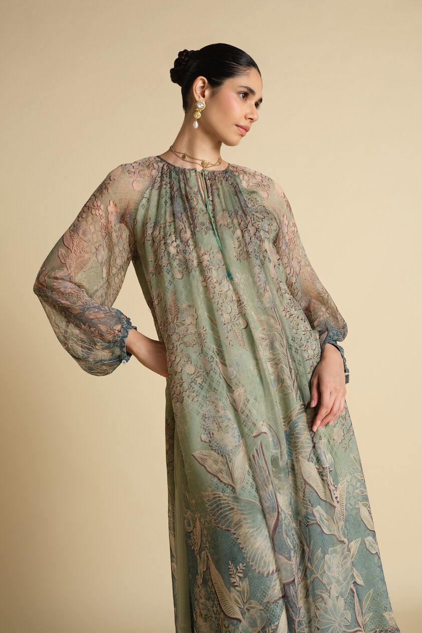 Alarka Printed Kurta Set - Powder Blue, Powder Blue, image 4