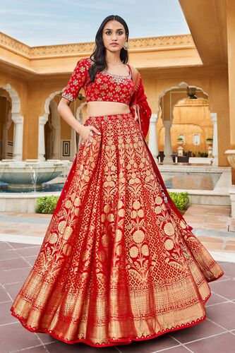 Valimai Lehenga Set - Red, Red, image 1