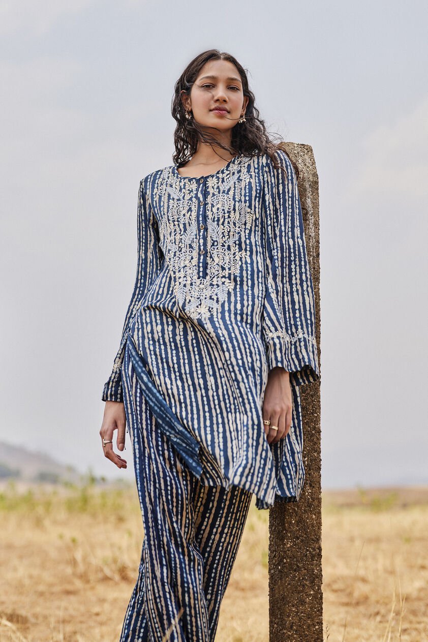 Biome Hand-block Printed Coord - Indigo, Indigo, image 2
