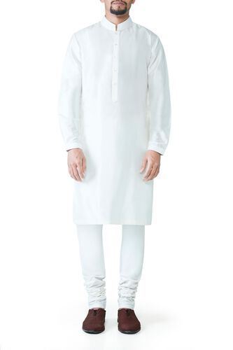 Off White Silk Churidar, Off White, image 1