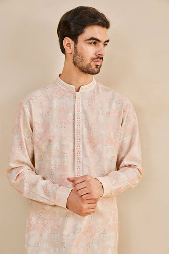 Zafran Kurta - Peach, Peach, image 4