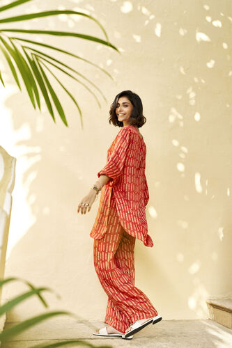 Siesta Hand-block Printed Coord - Rust, Rust, image 2