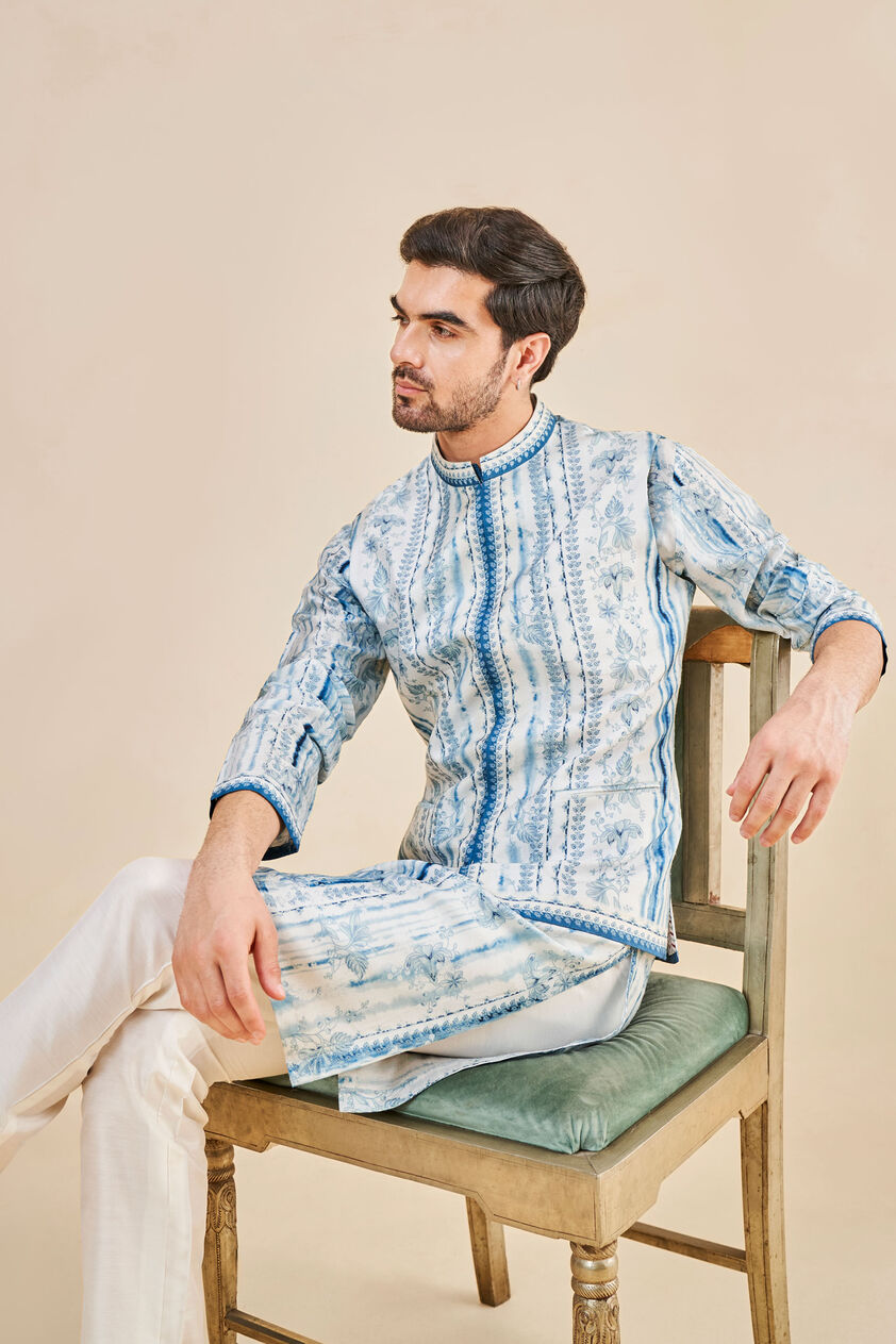 Abhinit Nehru Jacket - Blue, Blue, image 6
